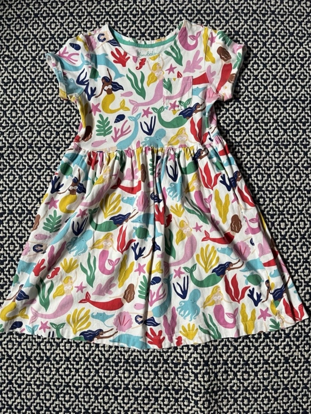 Mini Boden Rainbow Mermaid Print T-shirt  Hopscotch Dress